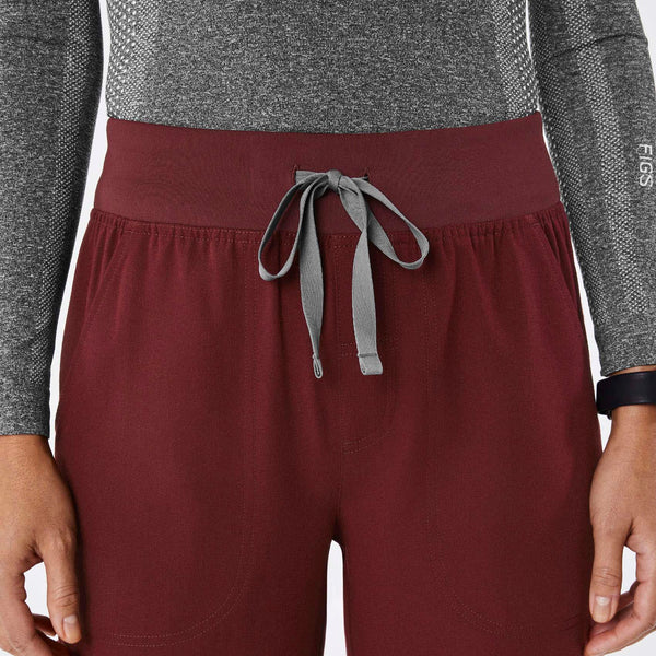 Women's Burgundy Isabel High-Rise Wide-Leg - Scrub Pant