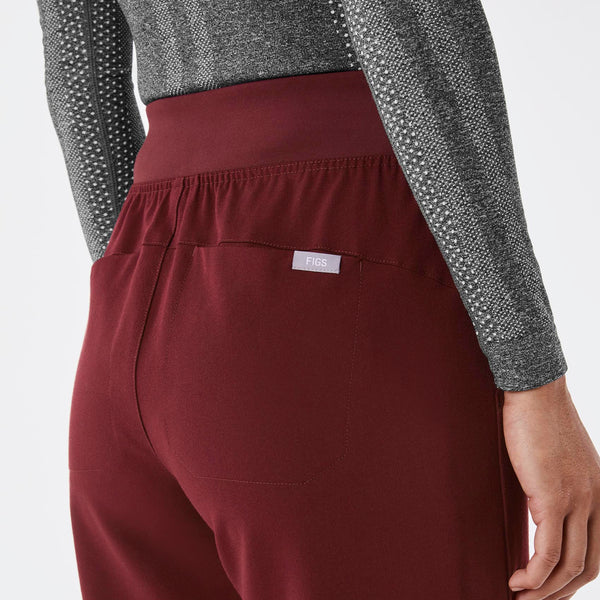 Women's Burgundy Isabel High-Rise Wide-Leg - Scrub Pant
