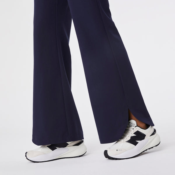 women's Navy Marseille Wide Leg - Petite Scrub Pant