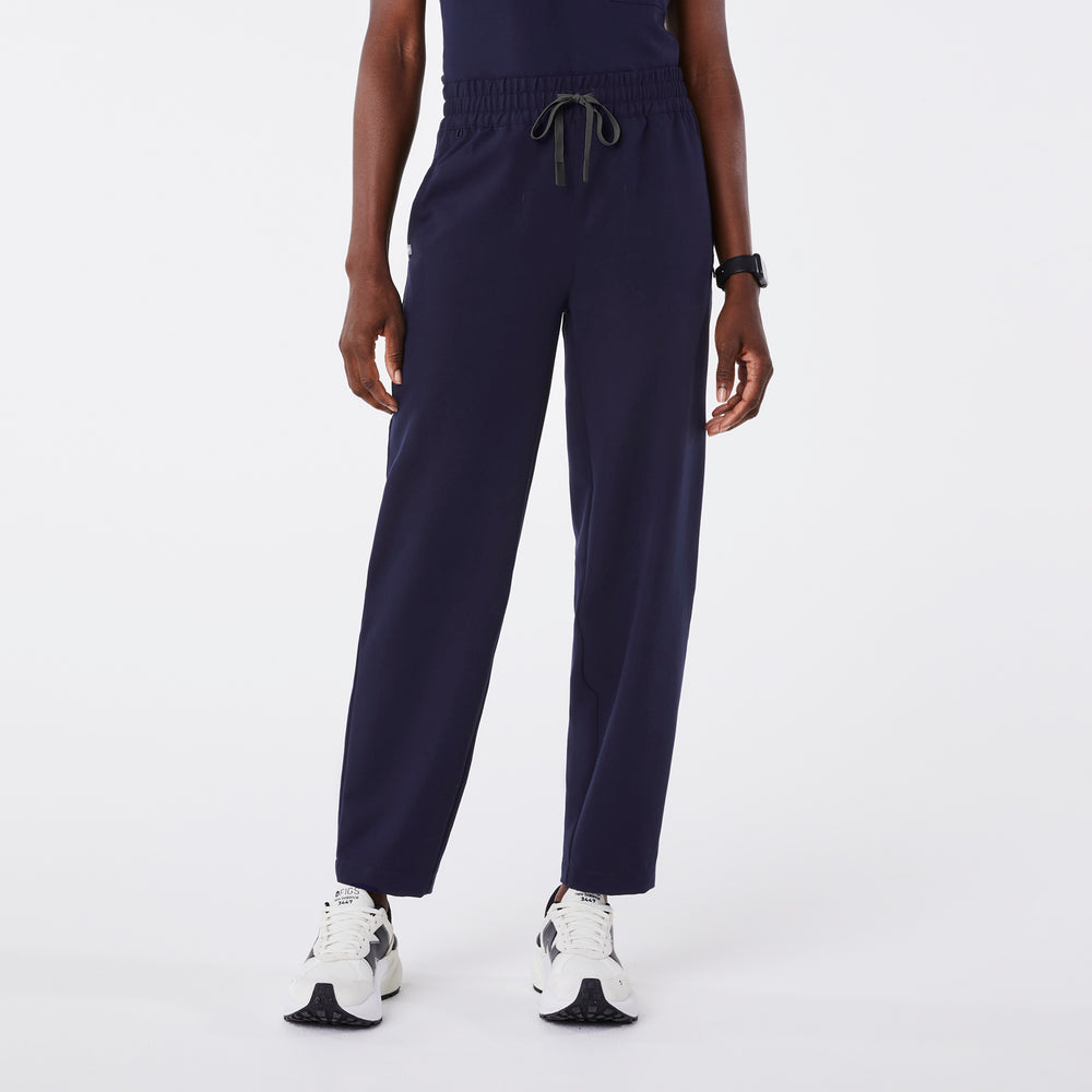 women's Navy High Waisted Sheridan - Relaxed Barrel Scrub Pant