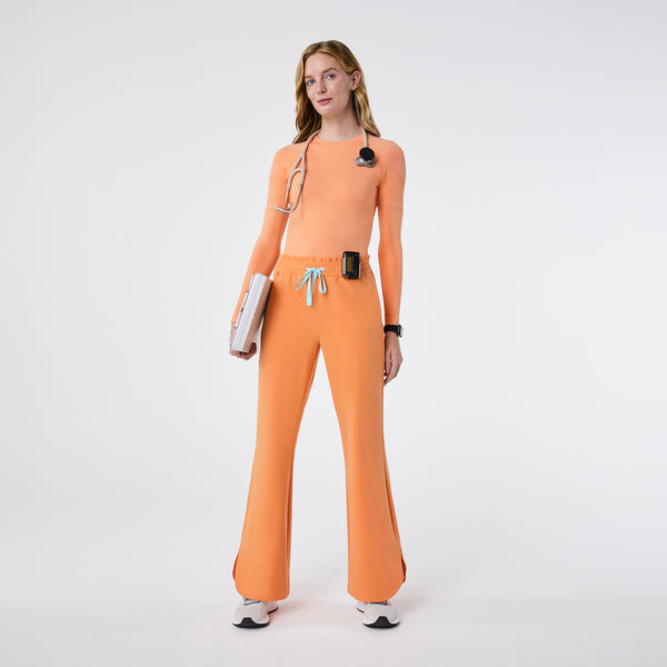 women's Shaka Orange Marseille Wide Leg - Petite Scrub Pant