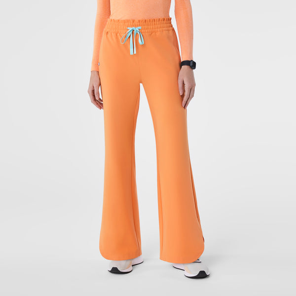 women's Shaka Orange Marseille Wide Leg - Petite Scrub Pant