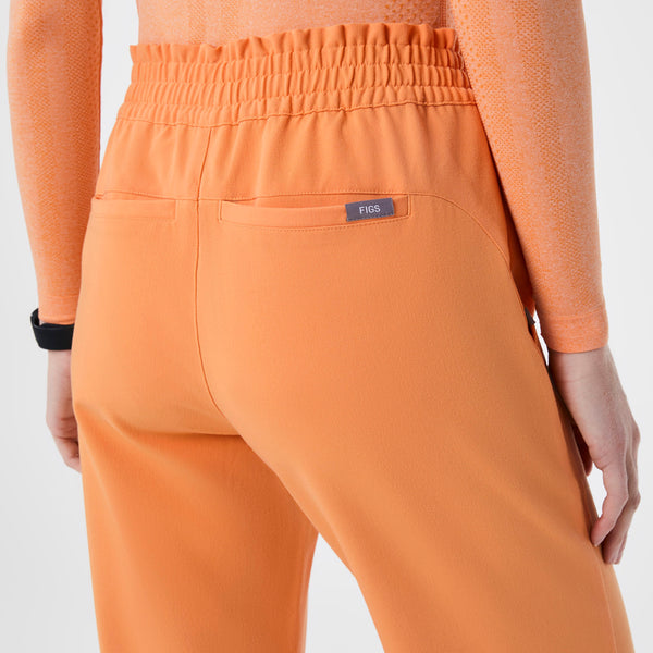 women's Shaka Orange Marseille Wide Leg - Petite Scrub Pant