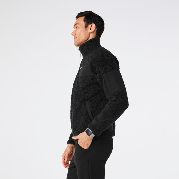 men's Black On Shift High Pile - Fleece Bomber Jacket™