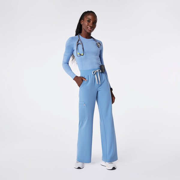 Women's Ceil Blue Isabel High-Rise Wide-Leg - Tall Scrub Pant