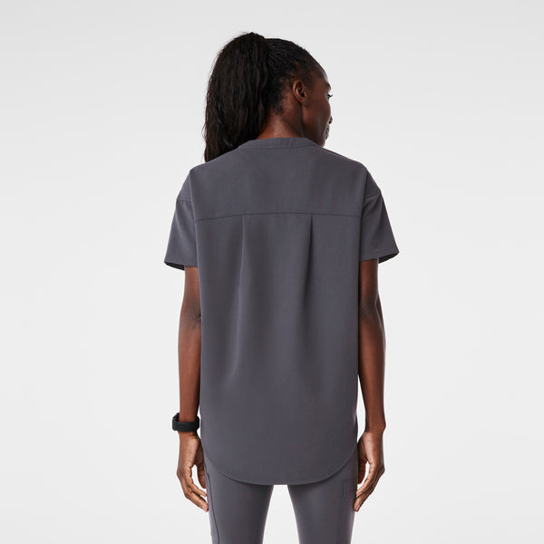 Women's Charcoal Halle Short-Sleeve V-Neck Tunic - Scrub Top