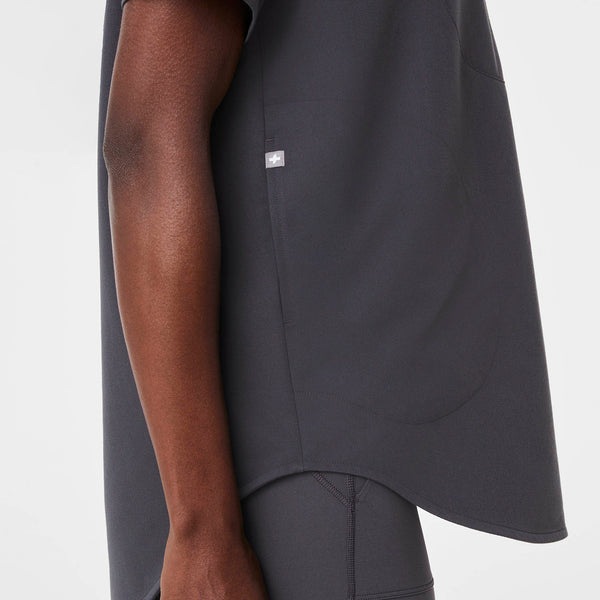 Women's Charcoal Halle Short-Sleeve V-Neck Tunic - Scrub Top