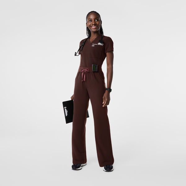 Women's Espresso Isabel High-Rise Wide-Leg - Scrub Pant
