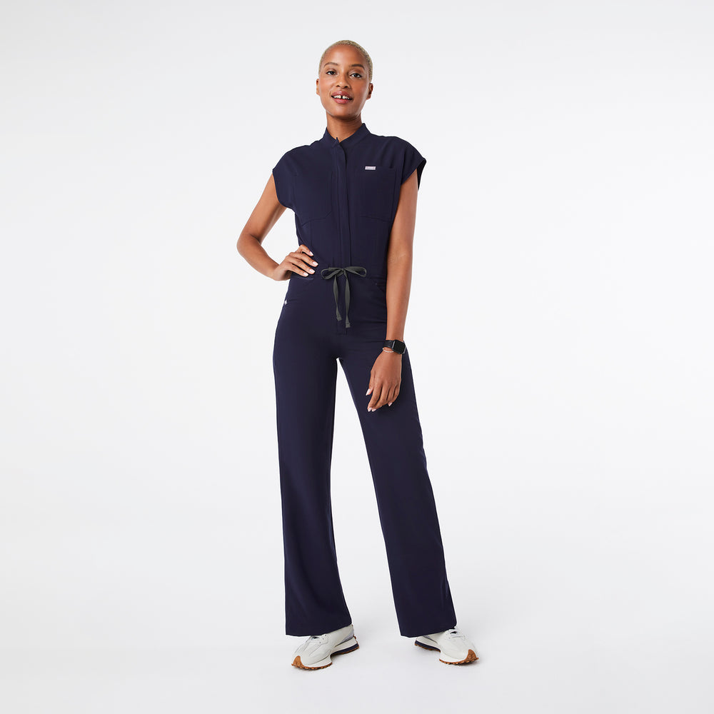 women's Navy Rafaela Wide Leg - ScrubJumpsuit™
