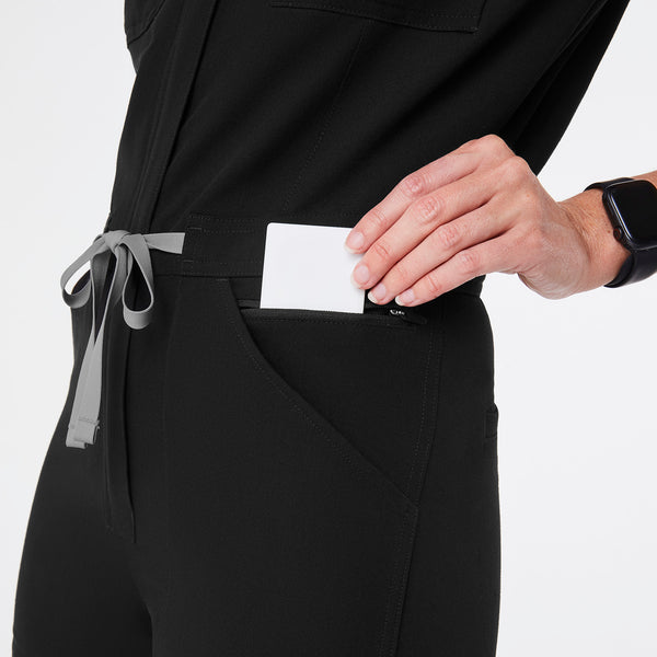 Women's Black Rafaela Wide-Leg - Tall ScrubJumpsuit™