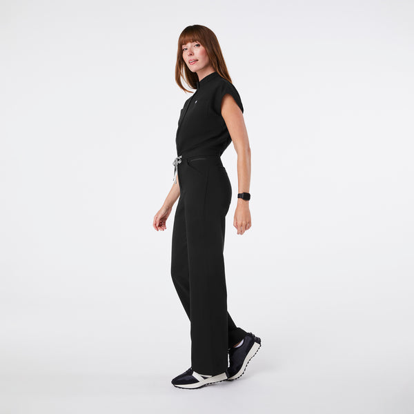 Women's Black Rafaela Wide-Leg - ScrubJumpsuit™