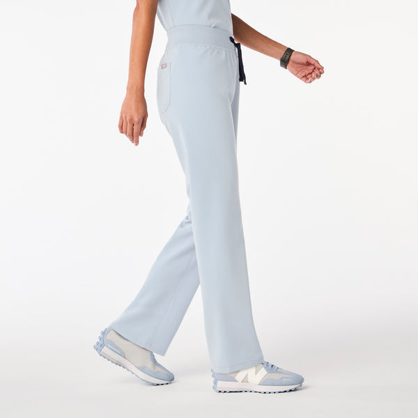 Women's Dusty Blue Livingston High-Rise- Petite Straight-Leg Scrub Pant™