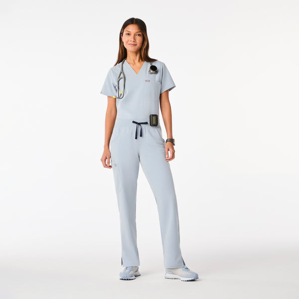 women's Dusty Blue Kade - Petite Cargo Scrub Pant™