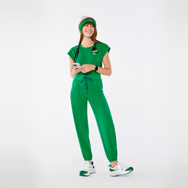 women's Evergreen High Waisted Rio Relaxed Jogger Petite Scrub Pants