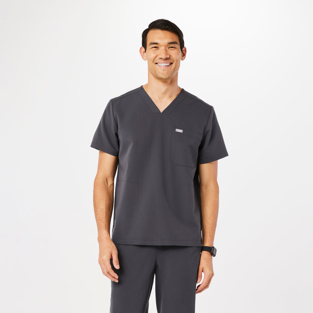 Men's Charcoal Chisec™ - Three-Pocket Scrub Top
