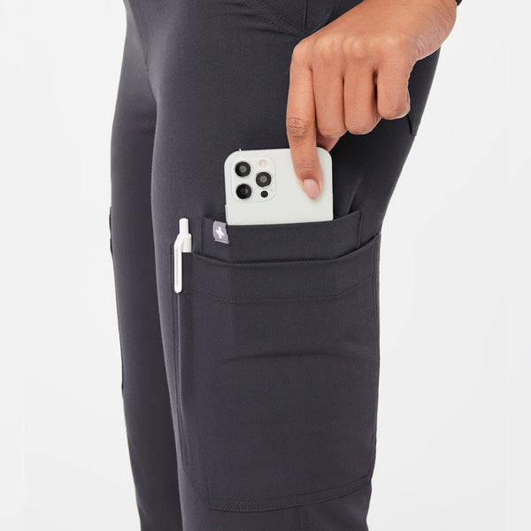 Women's Charcoal Yola High-Rise Slim - Petite  Scrub Pant