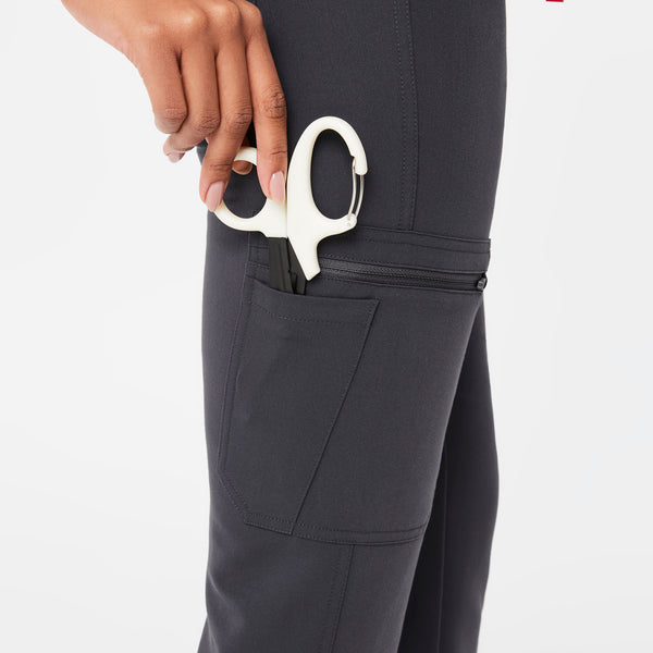 Women's Charcoal Yola High-Rise Slim - Petite  Scrub Pant