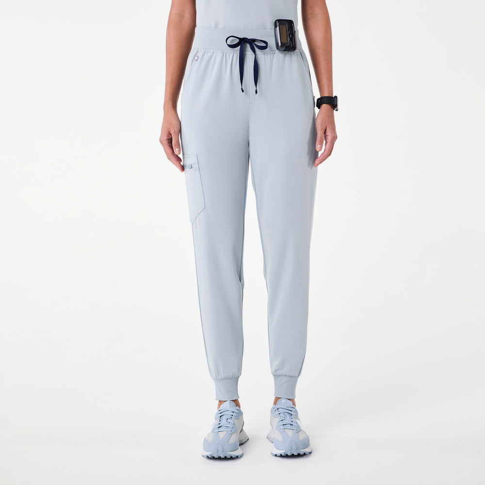 women's Dusty Blue High Waisted Zamora - Petite Jogger Scrub Pant™