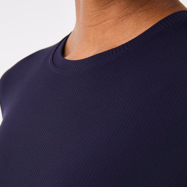 Women's Navy Palmer Ribbed- Long-Sleeve Underscrub