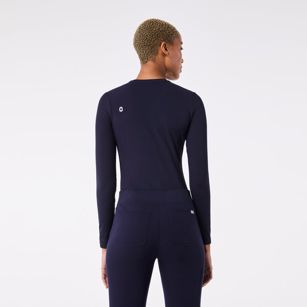 Women's Navy Palmer Ribbed- Long-Sleeve Underscrub