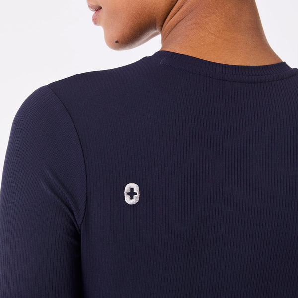 Women's Navy Palmer Ribbed- Long-Sleeve Underscrub