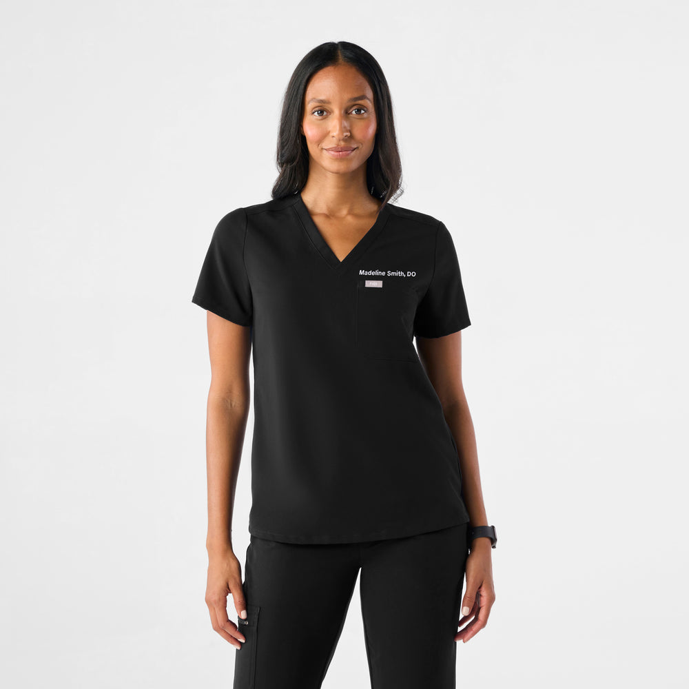 Women's Black Catarina™ - One-Pocket Scrub Top