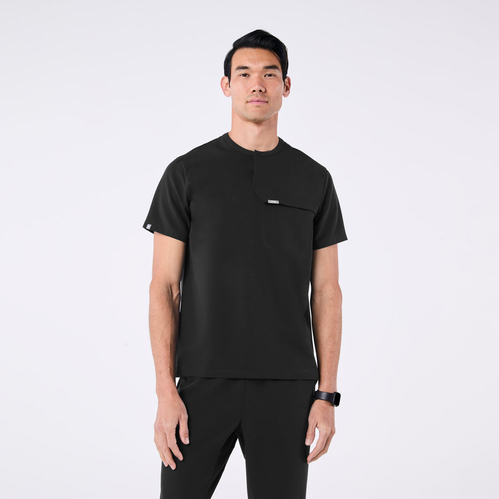 men's Black Corfield - Henley Scrub Top