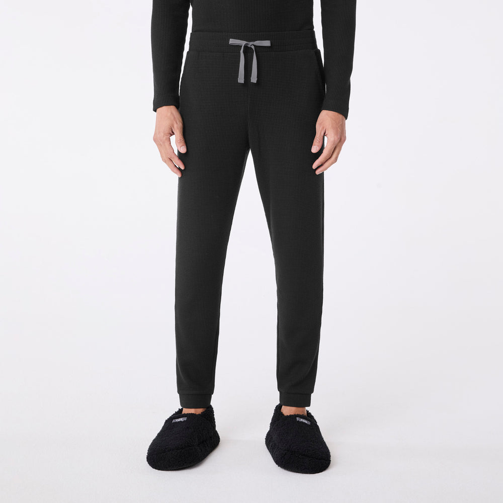 Men's Black Off-Shift Waffle - Jogger Sweatpant™