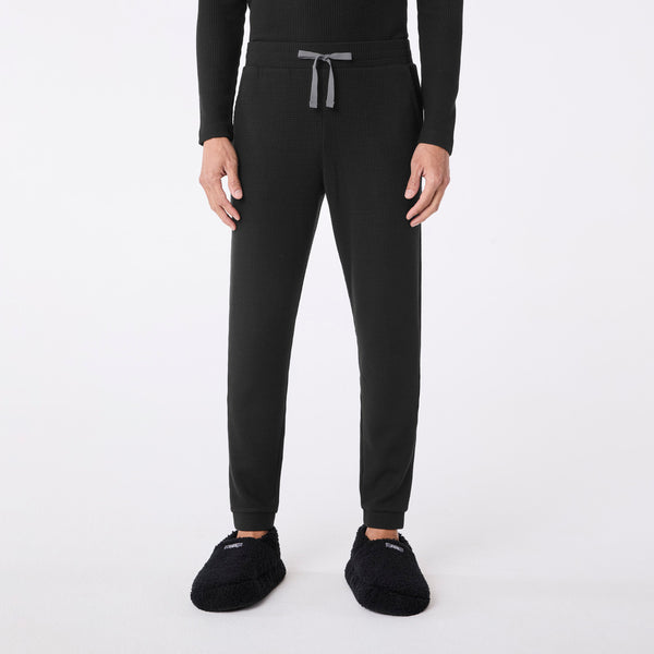 Men's Black Off-Shift Waffle - Jogger Sweatpant™