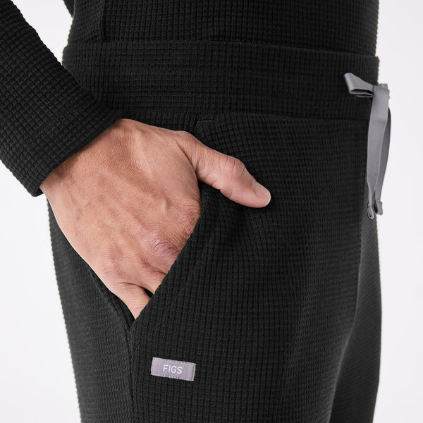 Men's Black Off-Shift Waffle - Jogger Sweatpant™