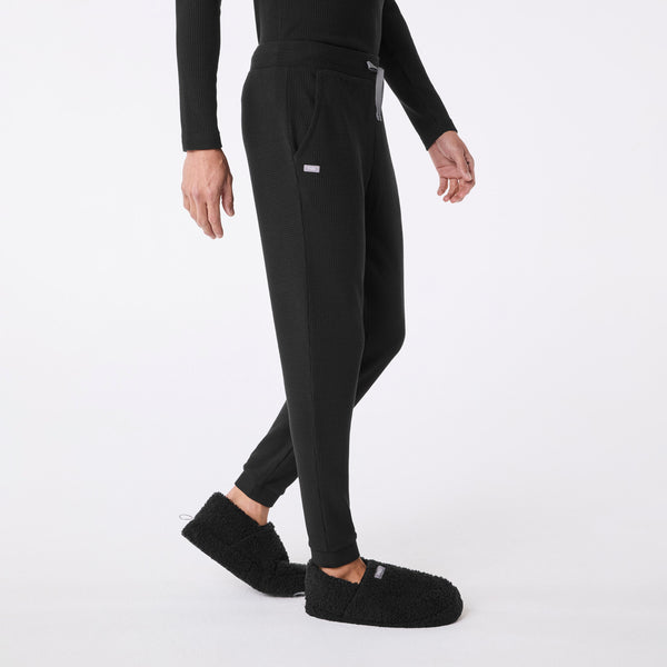 Men's Black Off-Shift Waffle - Jogger Sweatpant™