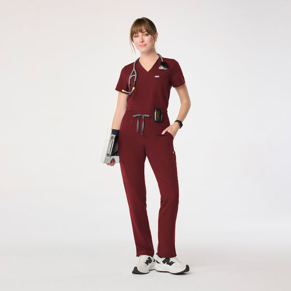 Women's Burgundy Dowa High-Rise Straight-Leg - Scrub Pant