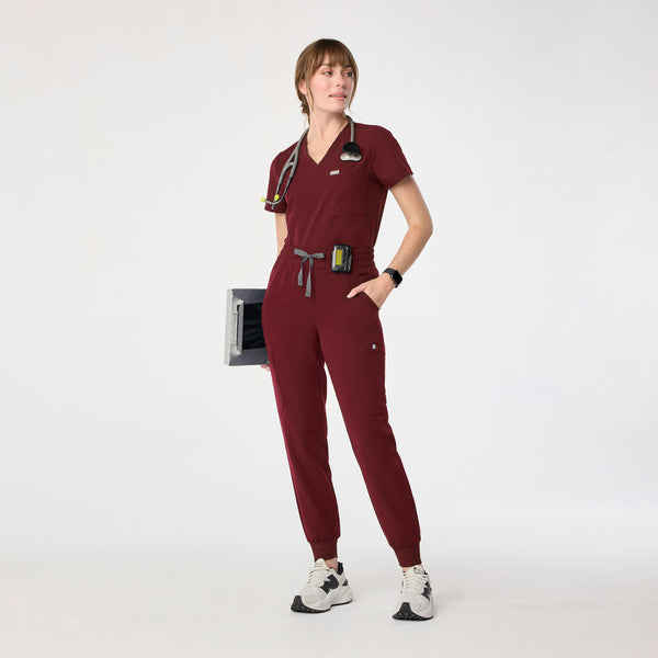 Women's Burgundy Uman High-Rise - Tall Jogger Scrub Pant