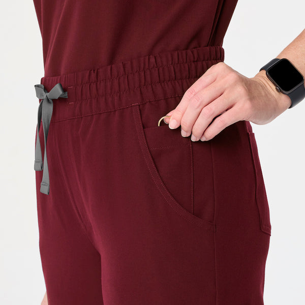 Women's Burgundy Uman High-Rise - Petite Jogger Scrub Pant