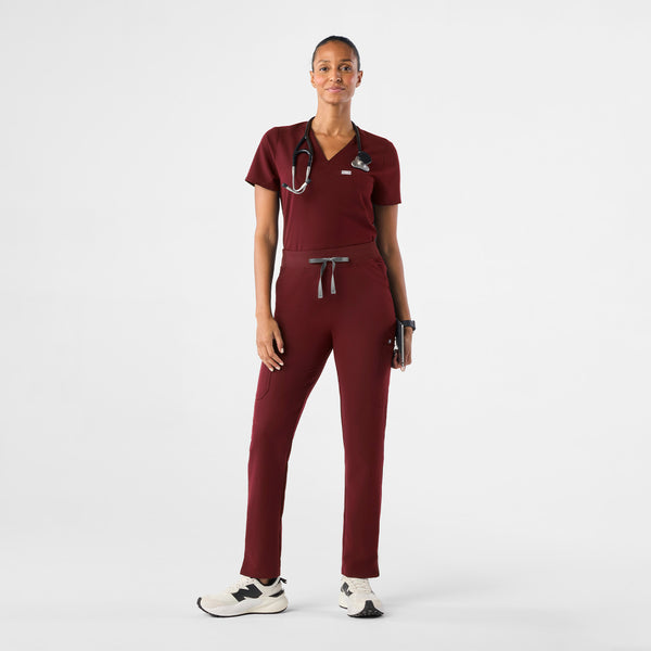 Women's Burgundy Yola High-Rise Slim 2.0 - Petite  Scrub Pant