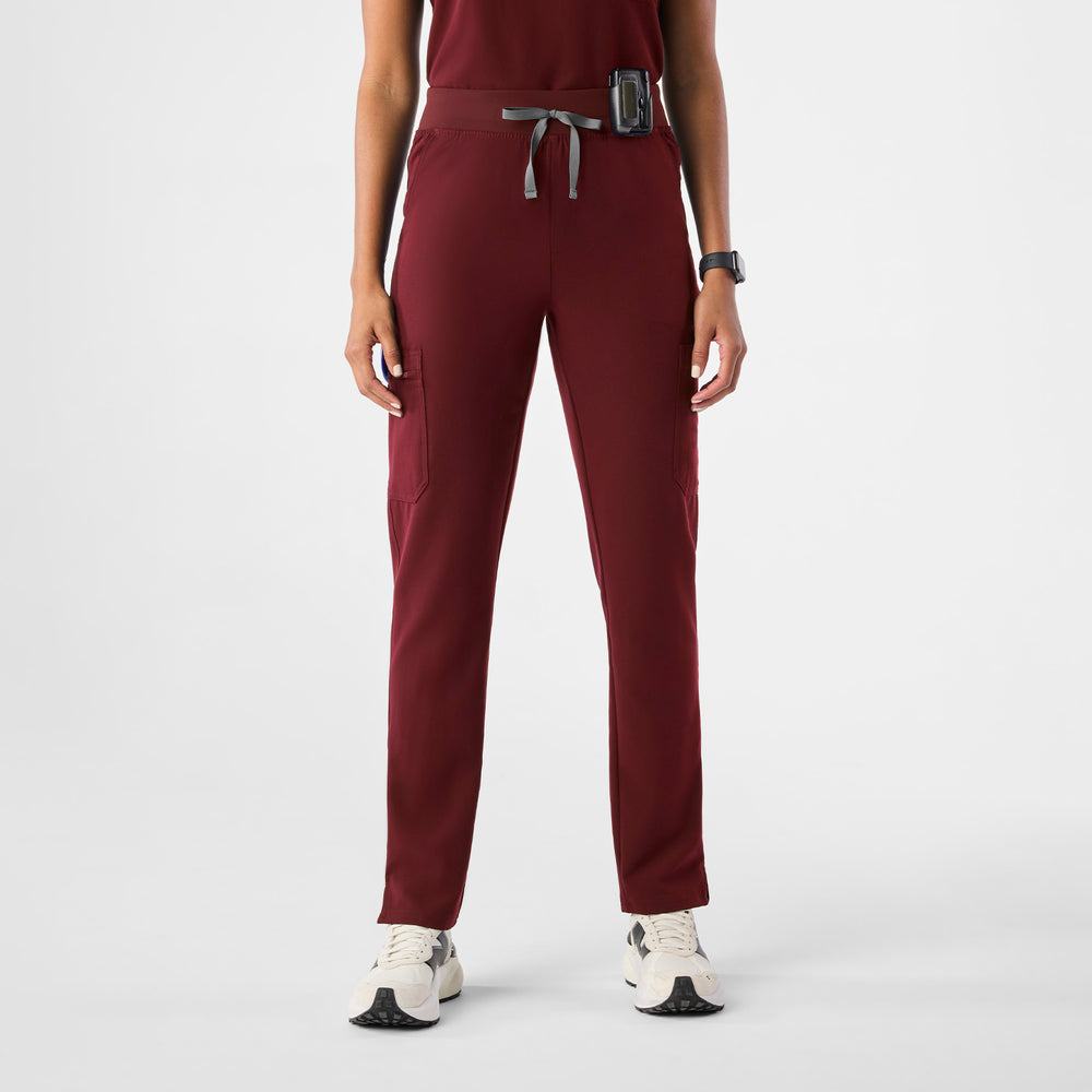 women's Burgundy Yola™ High Waisted 2.0 - Skinny Scrub Pants