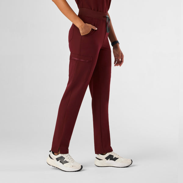 Women's Burgundy Yola High-Rise Slim 2.0 - Petite  Scrub Pant