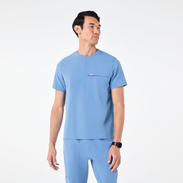 Men's Ceil Blue Corfield - Henley Scrub Top