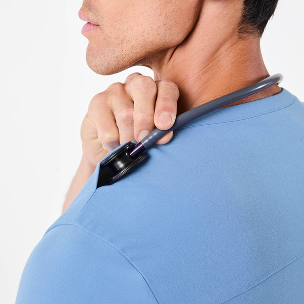 Men's Ceil Blue Corfield - Henley Scrub Top