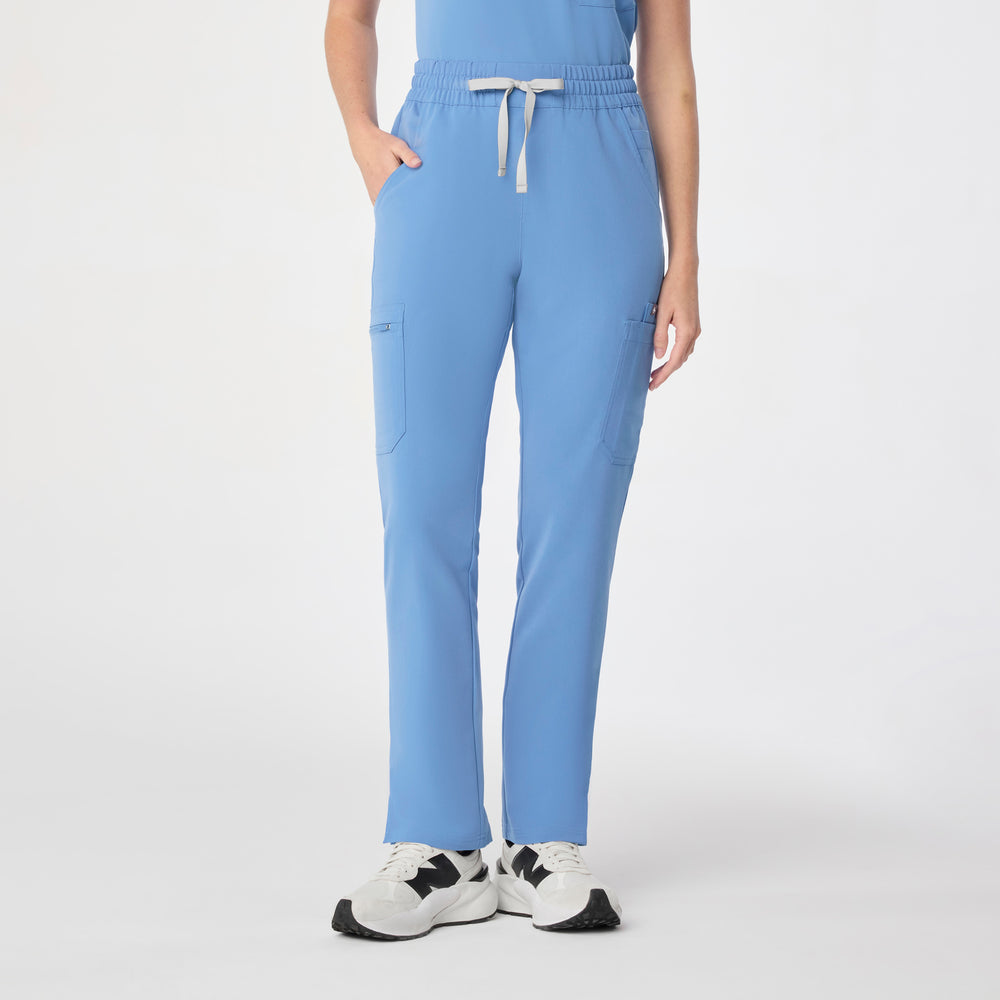 women's Ceil Blue High Waisted Dowa - Petite Scrub Pant