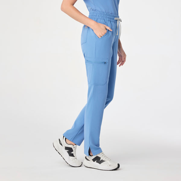 women's Ceil Blue High Waisted Dowa - Petite Scrub Pant