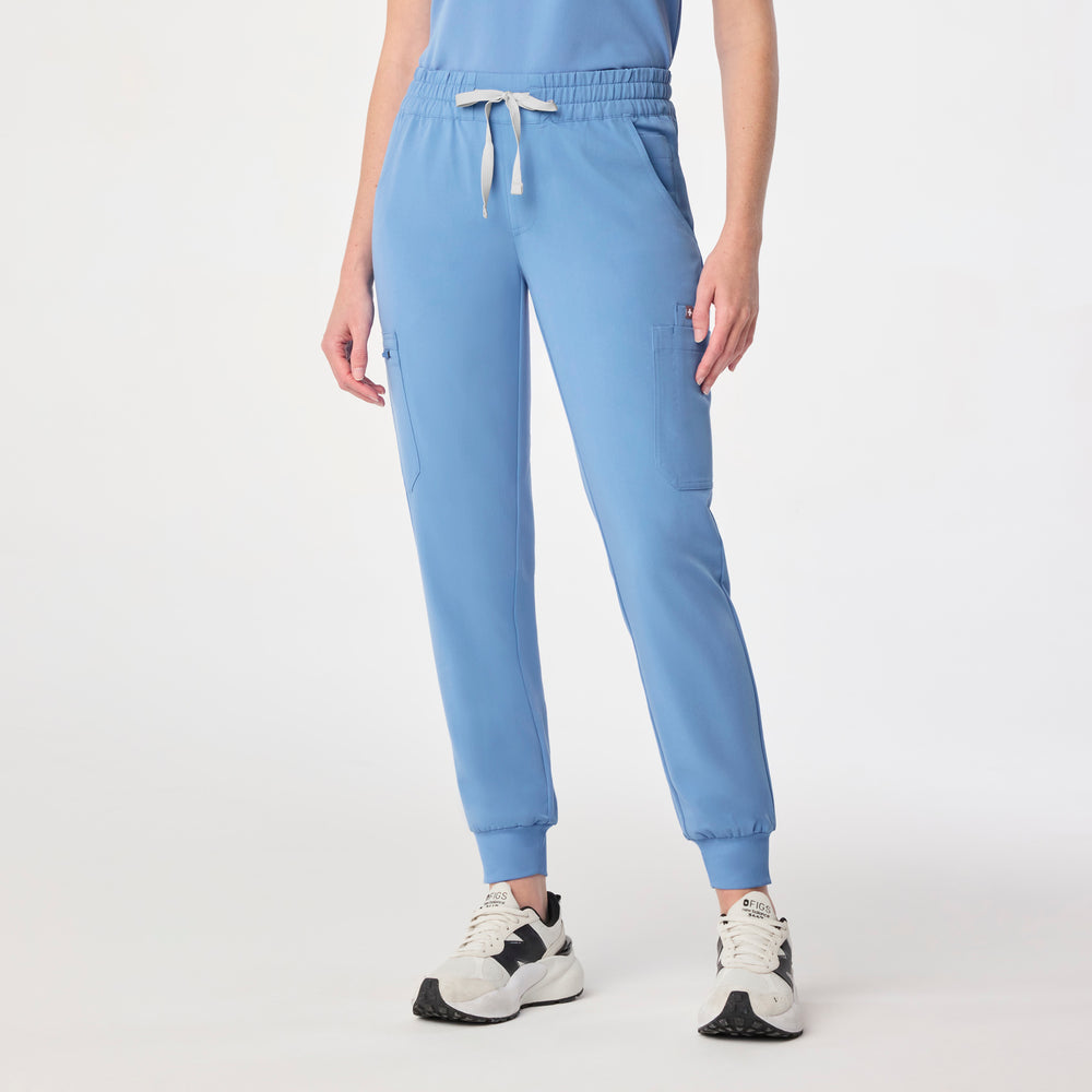 women's Ceil Blue Uman Relaxed - Petite Jogger Scrub Pant