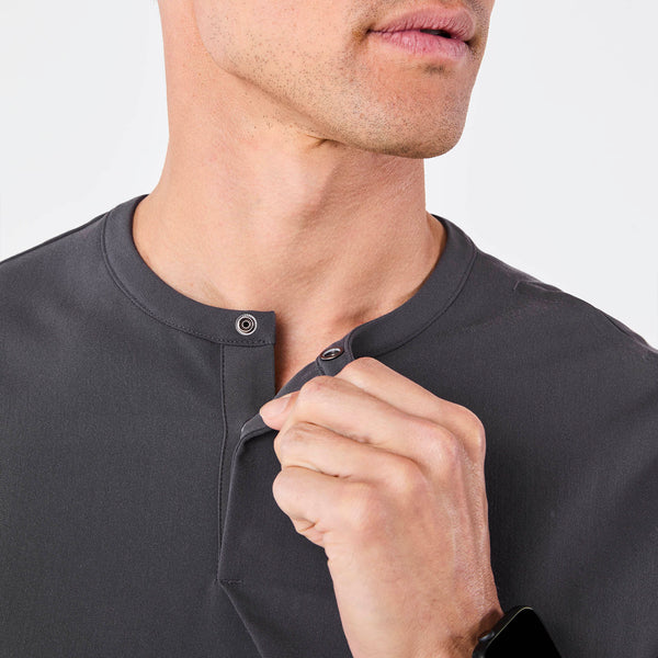 Men's Charcoal Corfield - Henley Scrub Top