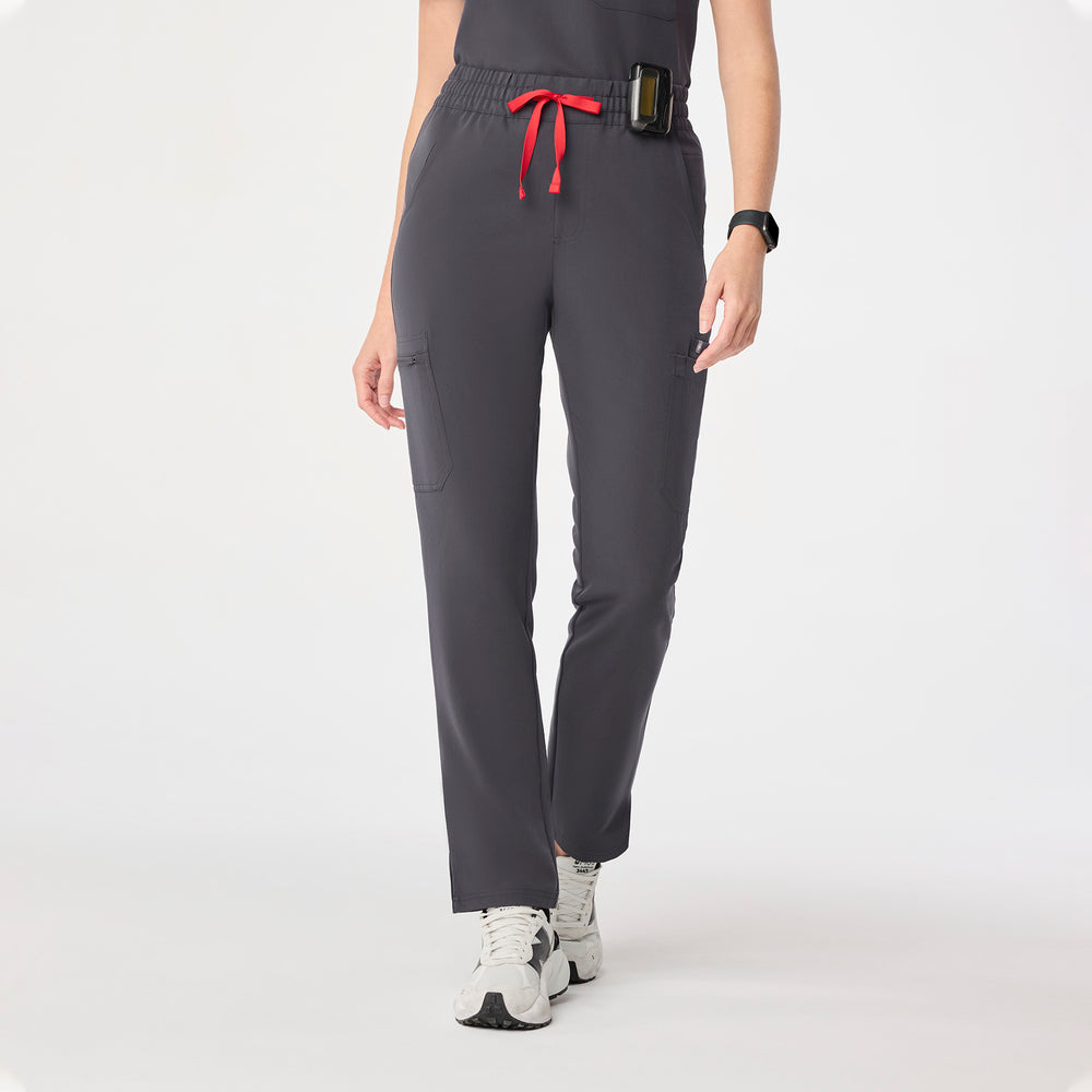 women's Charcoal High Waisted Dowa - Petite Scrub Pant (3XL-6XL)