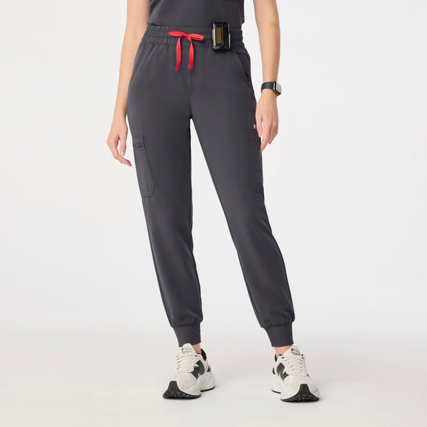 women's Charcoal High Waisted Uman Relaxed - Jogger Scrub Pant