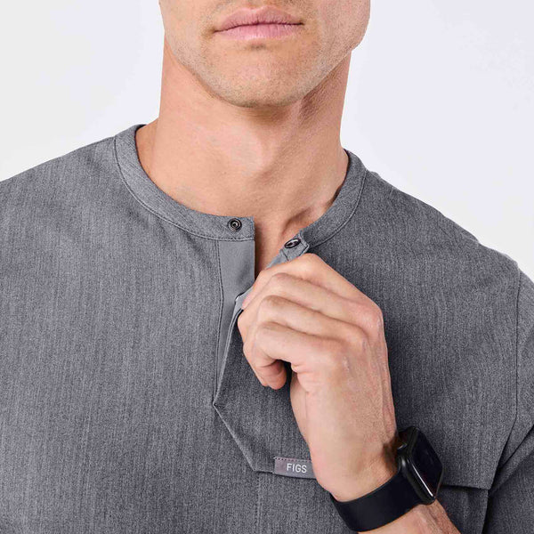 Men's Graphite Corfield - Henley Scrub Top