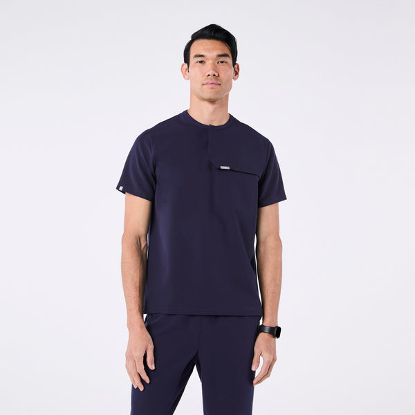 Men's Navy Corfield - Henley Scrub Top