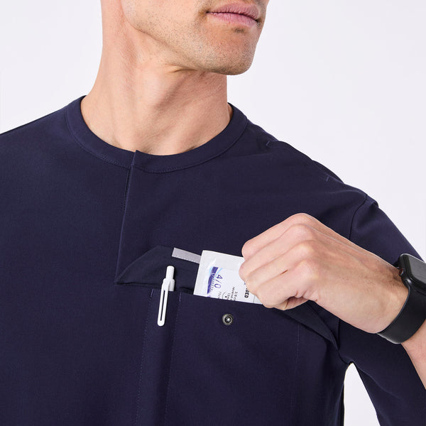 Men's Navy Corfield - Henley Scrub Top