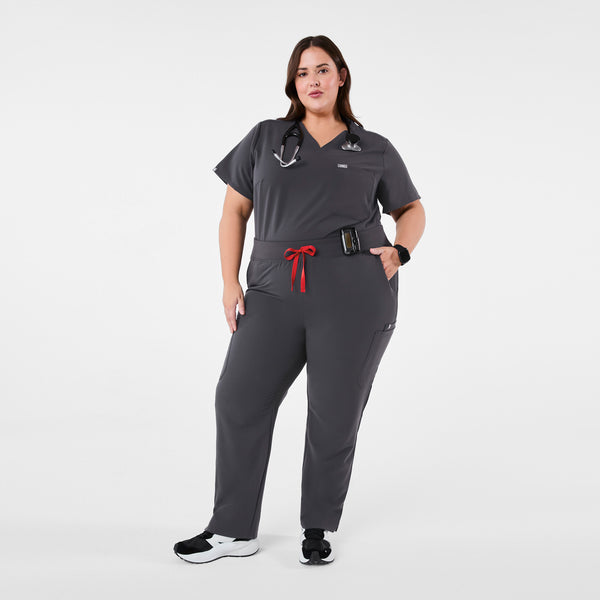 Women's Charcoal Yola High-Rise Slim - Petite  Scrub Pant (3XL - 6XL)