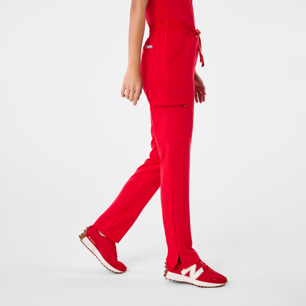 women's Pop Red High Waisted Dowa - Scrub Pants